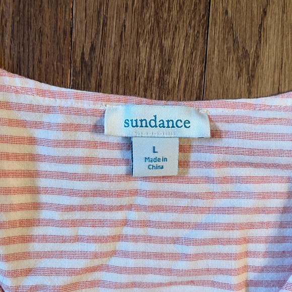 Sundance smocked front striped blouse - Picture 4 of 7